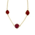 thumbnail image 1 of ELYA Jewelry Women's Polished Red Dyed Chalcedony Gold Tone Necklace, 1 of 3