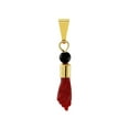 thumbnail image 1 of Gold Plated Red Figa Hand Good Luck Charm Evil Eye Protection Amulet Pendant, 1 of 3