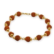 Gold Plated Rudraksha Bracelet for Men   3 Inches Length
