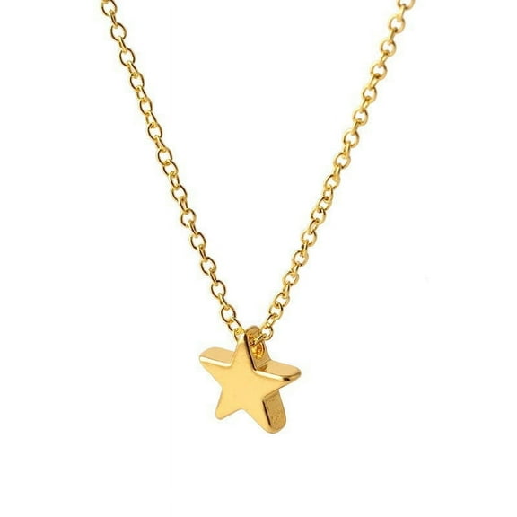 Gold Plated Silver Cubic Heart Necklace Cute Love Star Cross Pendant Necklaces for Women with Gift Box Fast Delivery