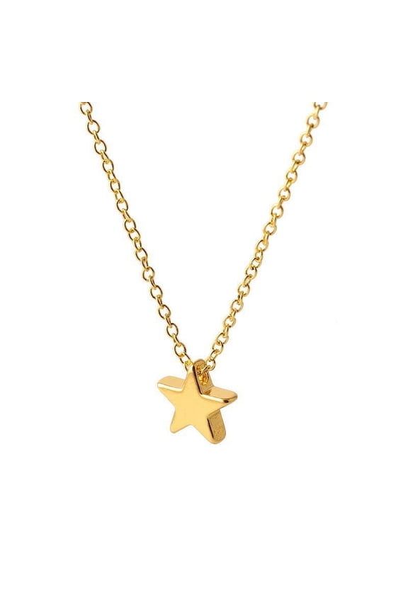 Gold Plated Silver Cubic Heart Necklace Cute Love Star Cross Pendant Necklaces for Women with Gift Box Fast Delivery