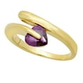 thumbnail image 1 of Gold Plated Spiral Ring w/Violet Heart Shaped Cubic Zirconia, Size 6, 1 of 7