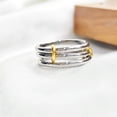 thumbnail image 1 of Gold Plated Stackable Rings for Women, Interlocked Mixed Metal Ring Set in Silver and Gold, Two-Toned Minimalist Jewelry Gift, 1 of 8