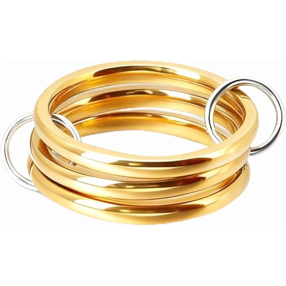 Gold Plated Stackable Rings for Women, Interlocked Mixed Metal Ring Set in Silver and Gold, Two-Toned Minimalist Jewelry Gift