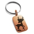 thumbnail image 1 of Tioneer Stainless Steel Gold Plated Baby Reindeer Engraved Small Rectangle Dog Tag Charm Keychain Keyring, 1 of 1