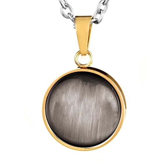 ELYA Jewelry Women's Polished Cat's Eye Gold Plated Steel Pendant Necklace - 19"