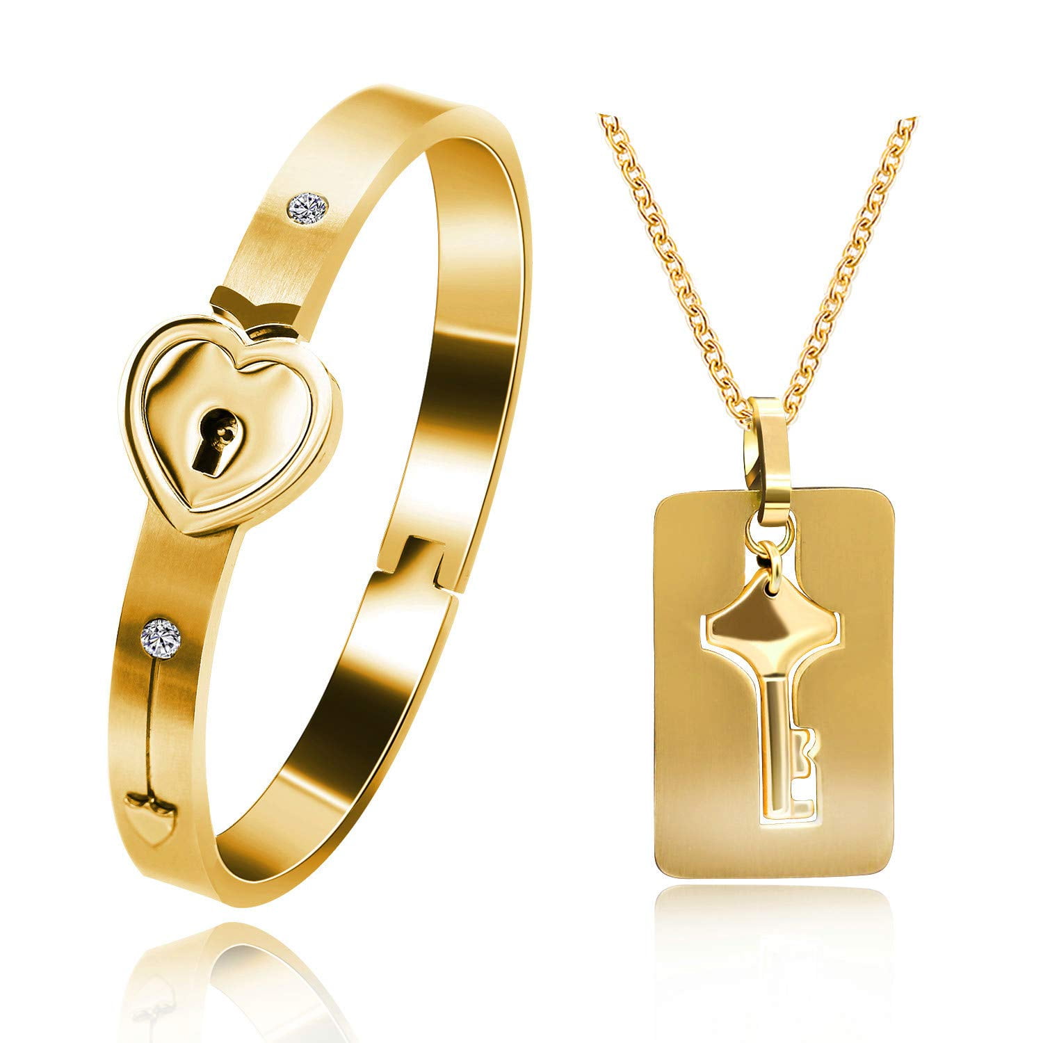 Heart Lock Bracelet & Key Necklace Set – BoongBay®