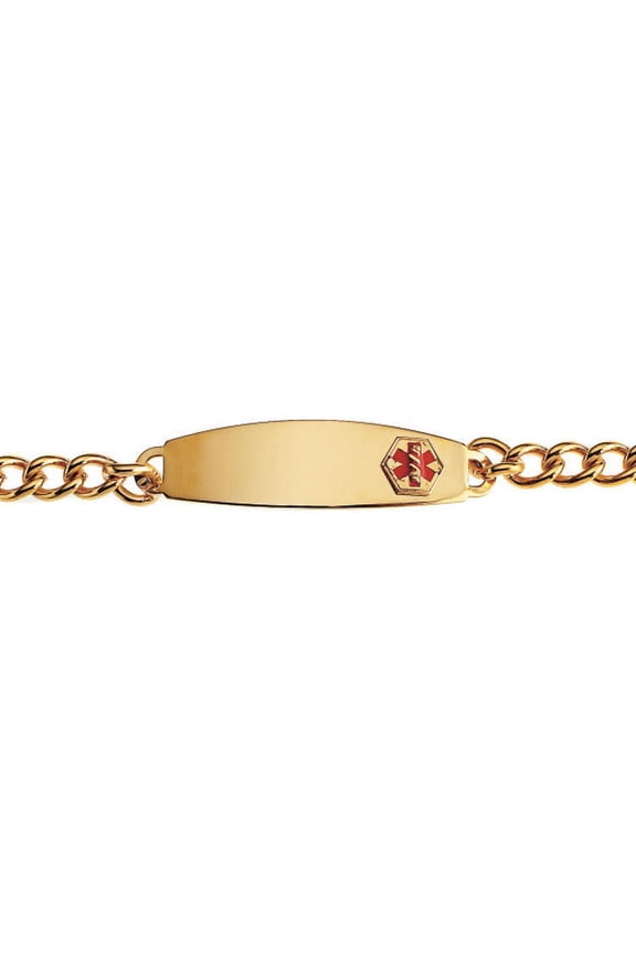 Gold Plated Stainless Steel Mens Bracelet - Stainless Steel 8 Inch