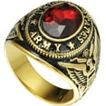 thumbnail image 1 of Gold Plated Stainless Steel United States Army Ring, 1 of 4