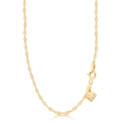 Gold Plated Sterling Silver 2mm Italian Singapore Twisted Curb Chain Necklace 16"