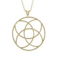 thumbnail image 1 of Gold Plated Sterling Silver 45 mm Open Circle Design Cubic Zirconia Pendant, 1 of 1