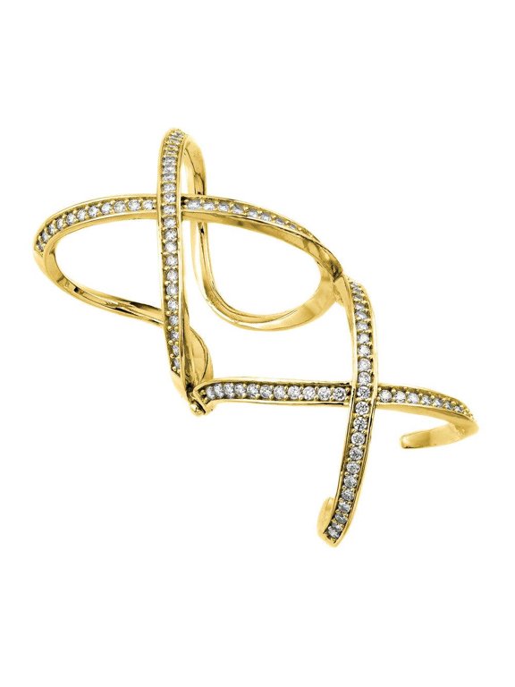 Gold Plated Sterling Silver 925 Knuckle Extension Clear CZ X X Ring White Jewelry Female Size 7