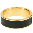 thumbnail image 1 of Gold Plated Sterling Silver Black Enamel Thick Band Ring for Women - Size 8, 1 of 5