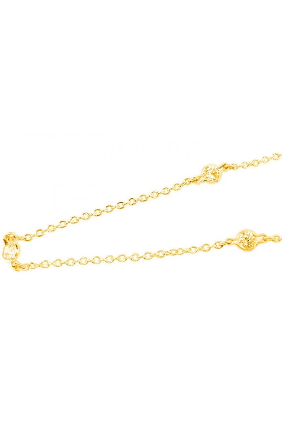 Gold Plated Sterling Silver Cable Rolo Link Chain Necklace Circle 925 Jewelry Female Unisex