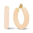 thumbnail image 1 of Gold Plated Sterling Silver Chunky Thick Multicolor Resin Open Hoop Earrings for Women - Available in Assorted Colors - 57mm and 37.5mm Size Options, 1 of 6