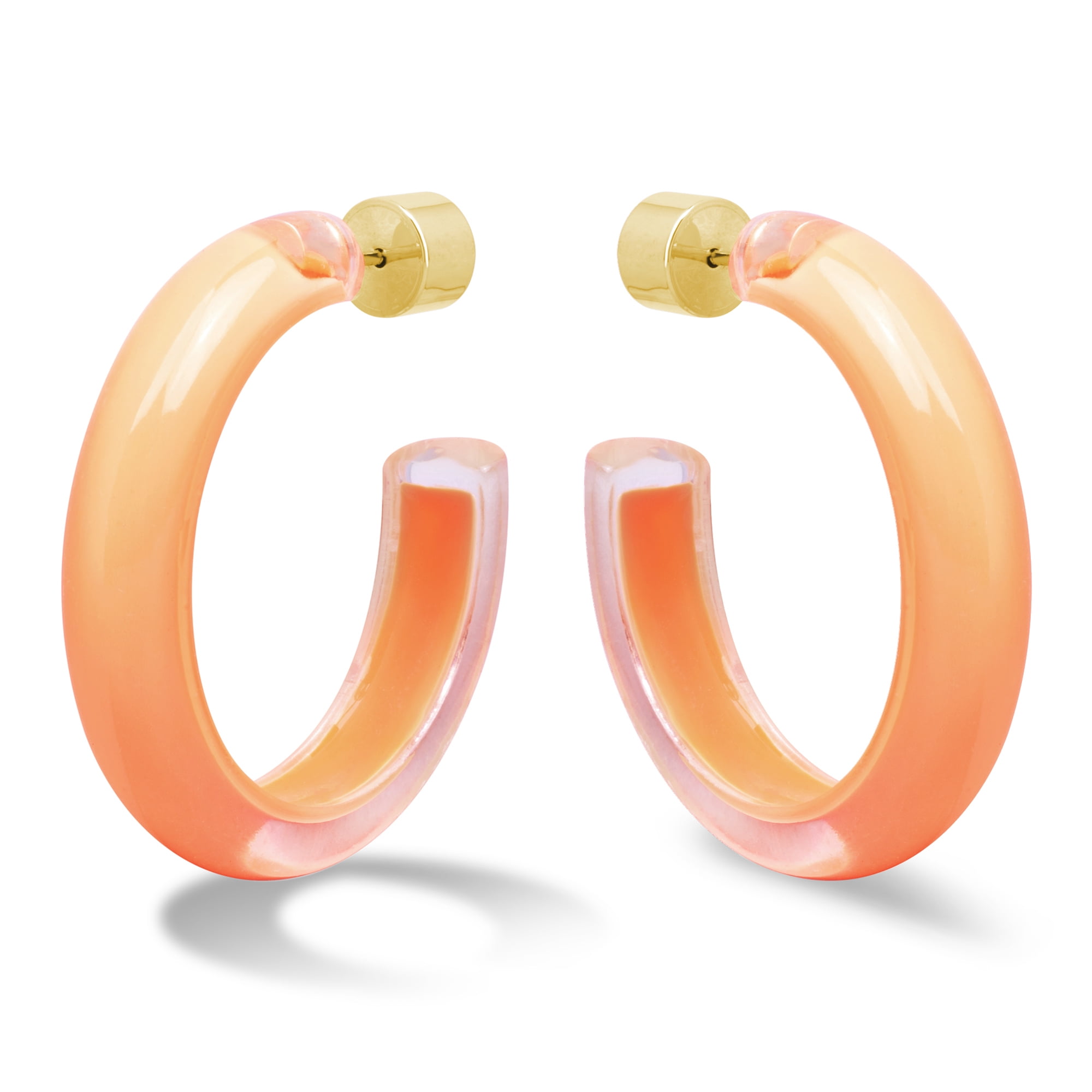 Aerie Neon Clear Hoop Earrings