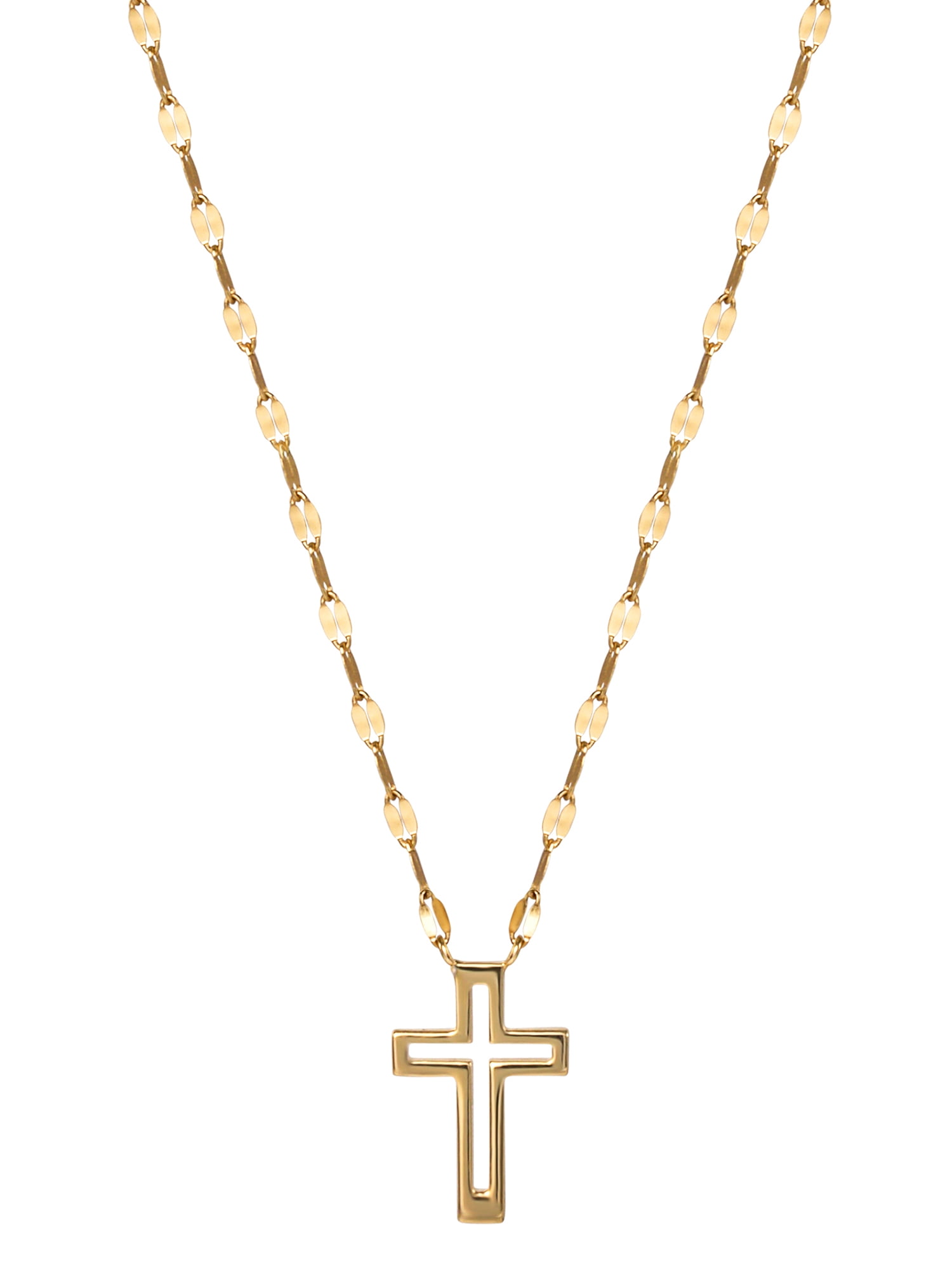 Women's Gold Plated Sterling Silver Faith Cross Necklace Pendant