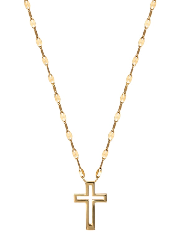 Women's Gold Plated Sterling Silver Faith Cross Necklace Pendant