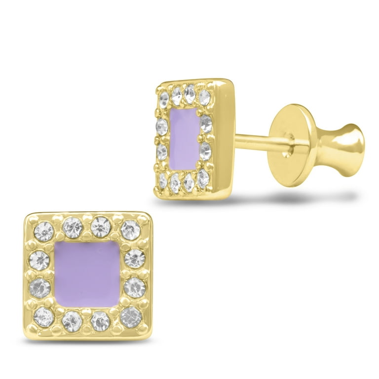 Sterling silver pastel CZ earrings Sterling silver pastel CZ earrings