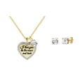 thumbnail image 1 of Gold Plated Sterling Silver Diamond I Love You To The Moon And Back Pendant Earring Set, 1 of 2