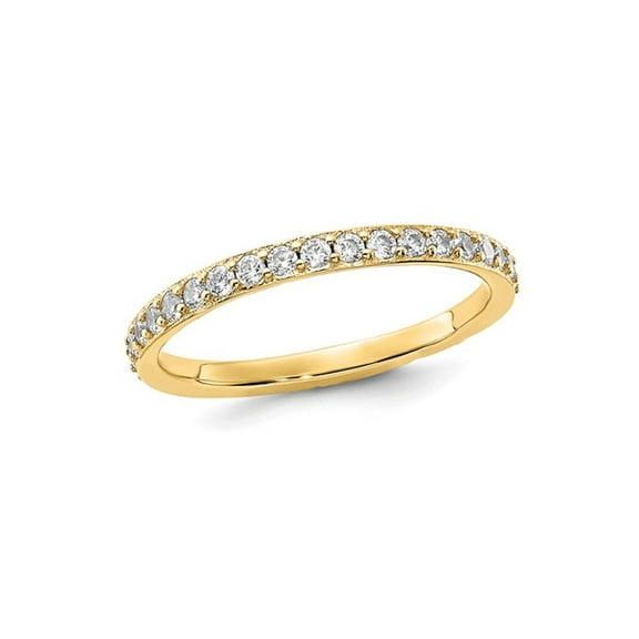 Gold Plated Sterling Silver Eternity Band Ring with Cubic Zirconia (CZ)s for Women
