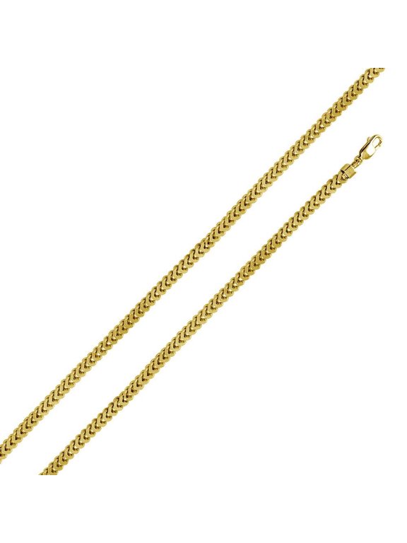 Gold Plated Sterling Silver Franco 4.7mm Solid 925 Italy Men's Italian Chain Jewelry Female Unisex