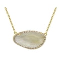 thumbnail image 1 of Gold Plated Sterling Silver Rutilated Quartz Slice Pendant Necklace  16 in., 1 of 1