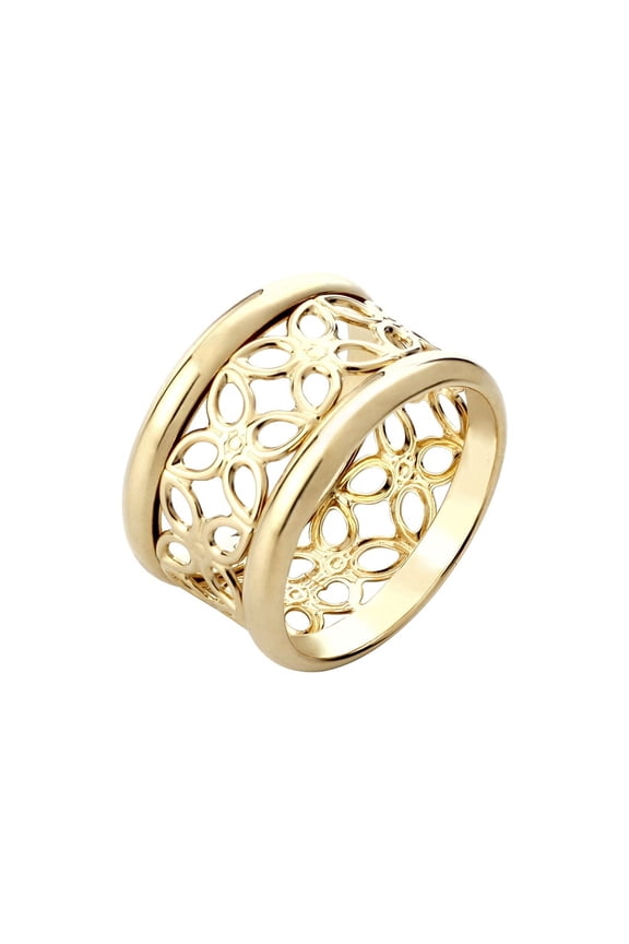 Gold Plated Sterling Silver Size 7 Filigree Band Ring