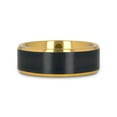 thumbnail image 1 of Gold Plated Titanium Ring with Brushed Black Center-Polished Beveled Edges, Flat Profile, Comfort Fit-8mm (10), 1 of 4