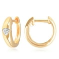 thumbnail image 1 of Gold Plated Trillion Cut CZ Dome Huggie Hoop Earrings for Women, 1 of 7