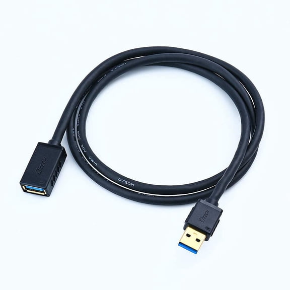 Gold Plated USB 3.0 Extension Cable 3 Feet Type A Male to Female Port Cord (Black 1-Meter)