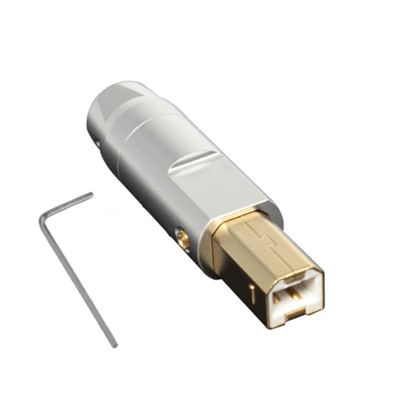Gold-Plated USB B Connector Shell with 6mm Hole Durability Aluminum Alloy Shell