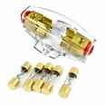 thumbnail image 1 of Gold Plated Universal Inline AGU 4 or 8 Gauge input/Output Fuse Holder with 40 Amp Fuses, 1 of 7
