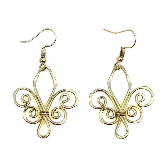 Gold Plated fleur-de-lis earrings