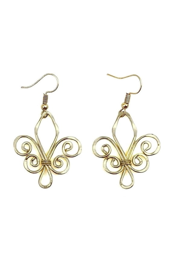 Gold Plated fleur-de-lis earrings