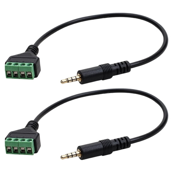 Gold Plateds 3.5mm TRRS Sound Balun Cable 4 Pin Screw Terminals Connectors 30cm Stereo to Adapters