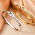 thumbnail image 1 of Gold Plating Exquisite Stainless Steel Bracelet Fashion Bracelet & Bangles For Women Lady Jewelry Charm Valentine's Gift, 1 of 2