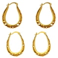 thumbnail image 1 of Gold Plating Hoop Earrings for Women,Hollow Oval Hoop Earrings Hypoallergenic U Shaped Hoops Earring for Jewelry Gifts, 1 of 10