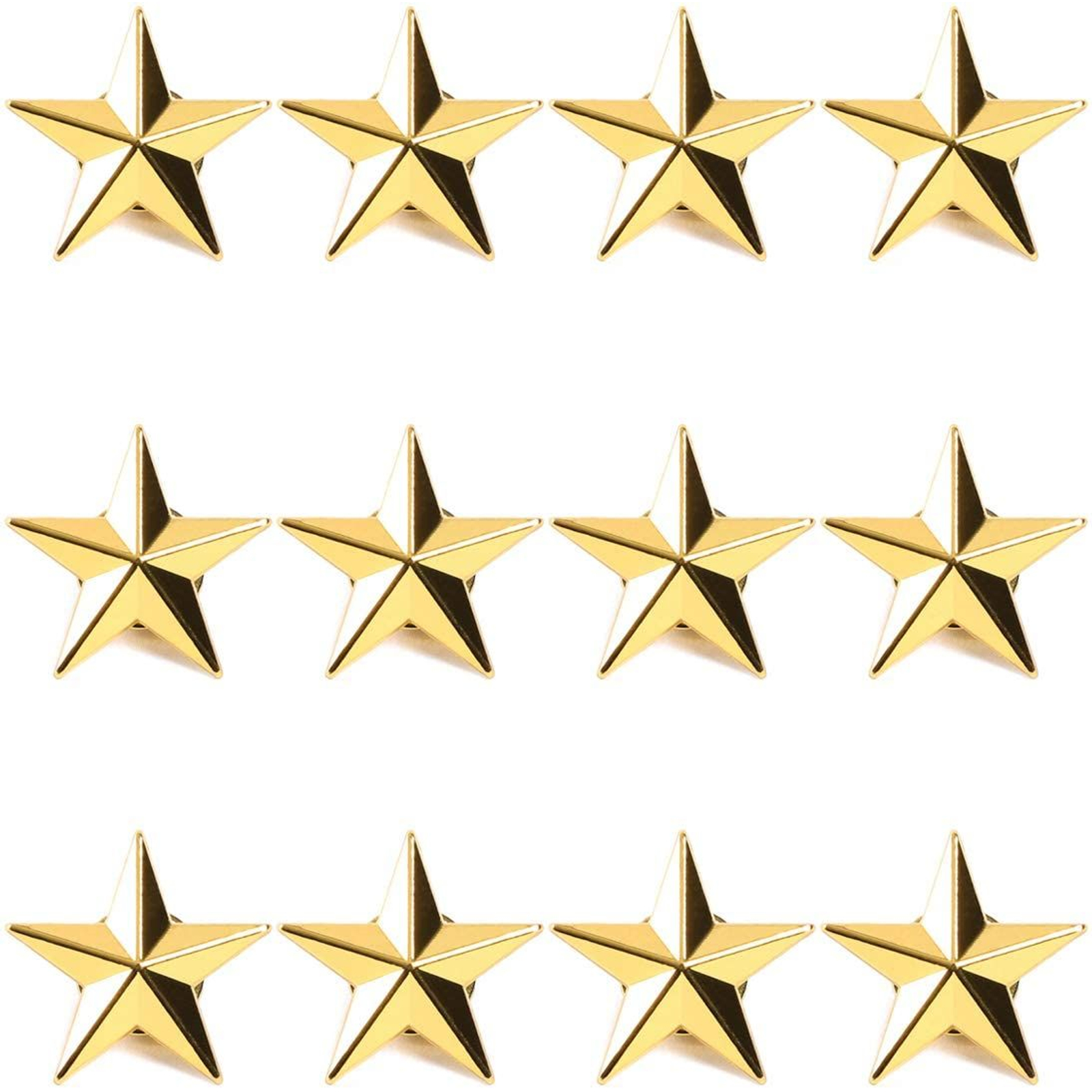 PinMart 3D Gold 5 Point Star Lapel Pin – Military Style Polished Metal Badge