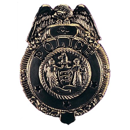 Gold Police Officer Costume Accessory with Pin Back