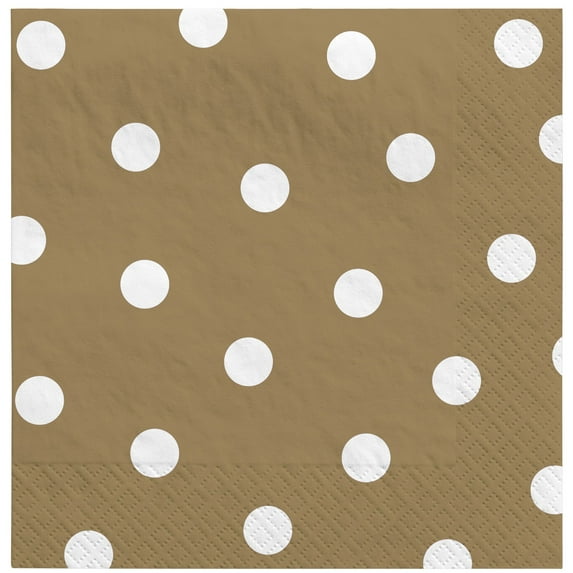 Gold Polka Dot Lunch Napkins (16ct)