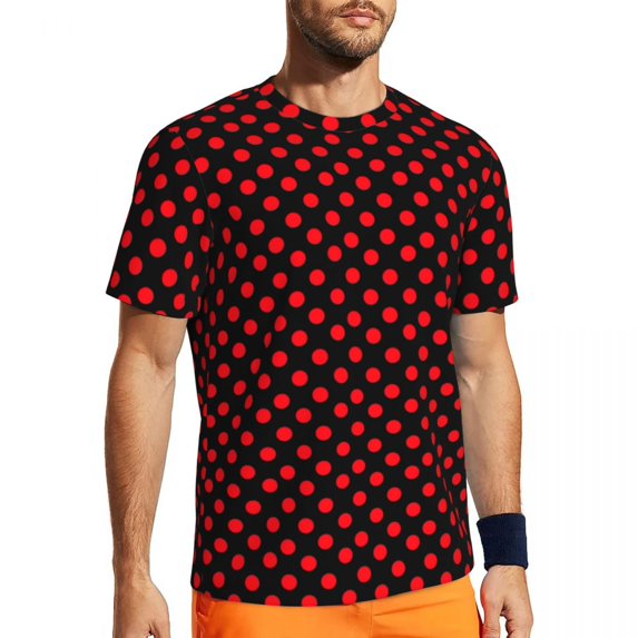 Gold Polka Dot Running T-Shirt Summer Spots Print T-Shirts Trending Tee Shirt For Men Gr
