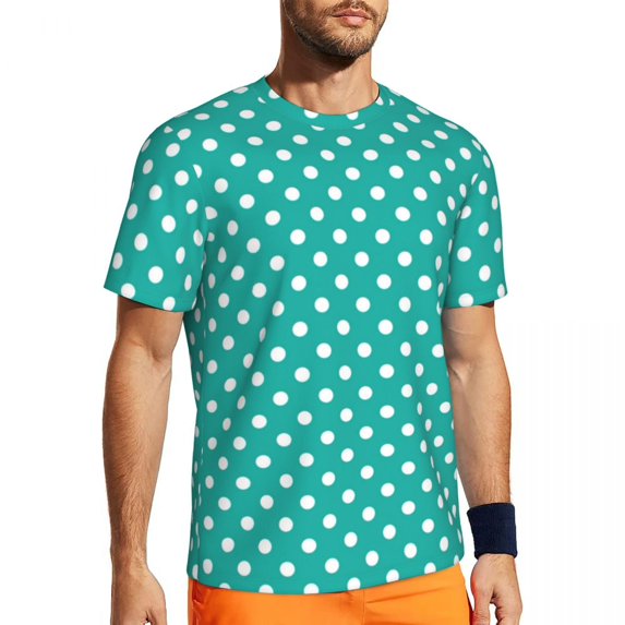 Gold Polka Dot Running T-Shirt Summer Spots Print T-Shirts Trending Tee Shirt For Men Gr