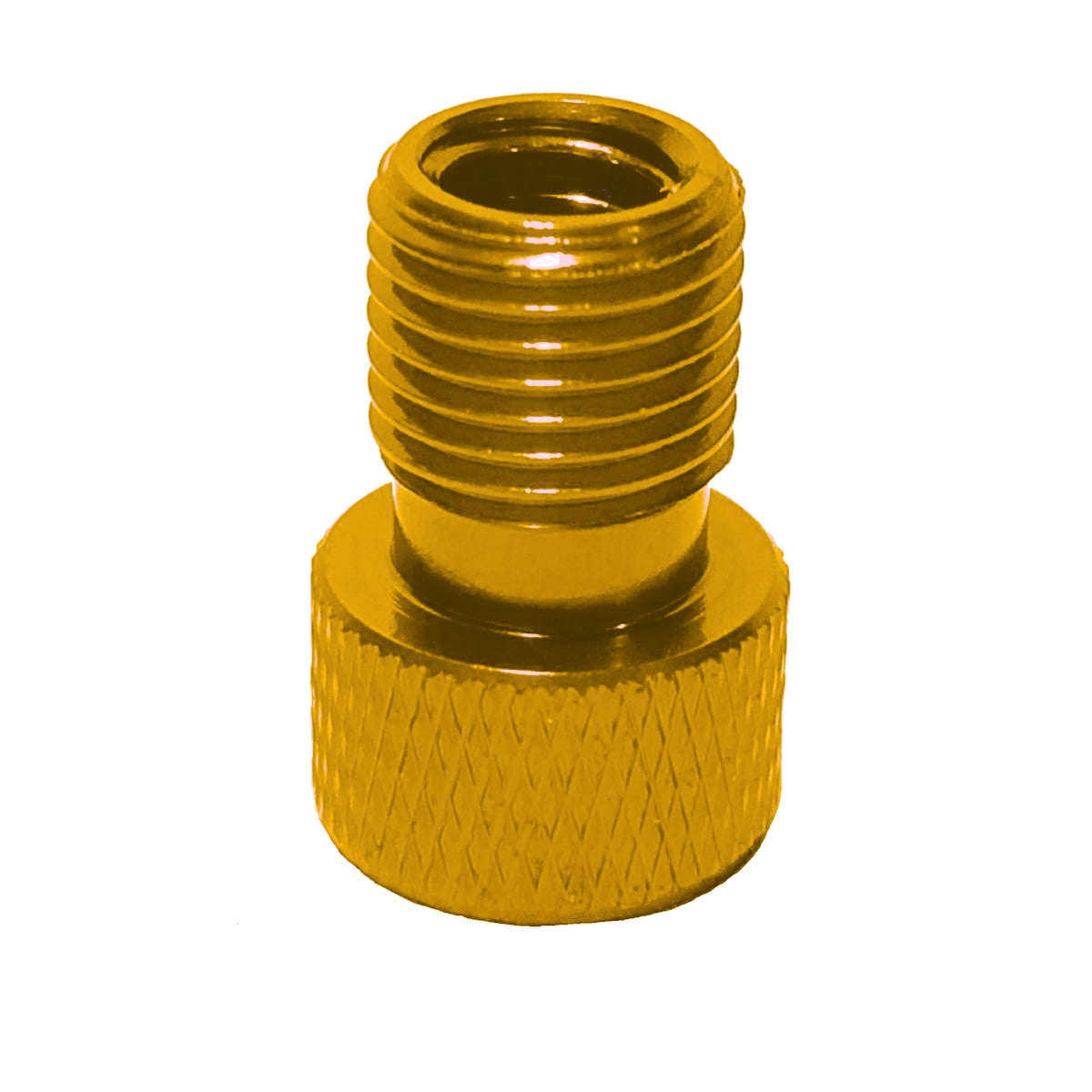 Gold Presta Valve Adapter Converts Presta Valves to Standard Schrader Valve Use
