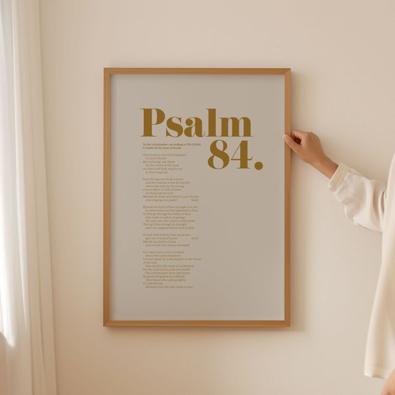 Gold Psalm 84 Print For Home, Dwelling Place, Better Than A Thousand Elsewhere, Christian Modern Bold Scripture Poster God'S Courts Wall Art, Modern Wall Decor, 8x12 UNFRAMED
