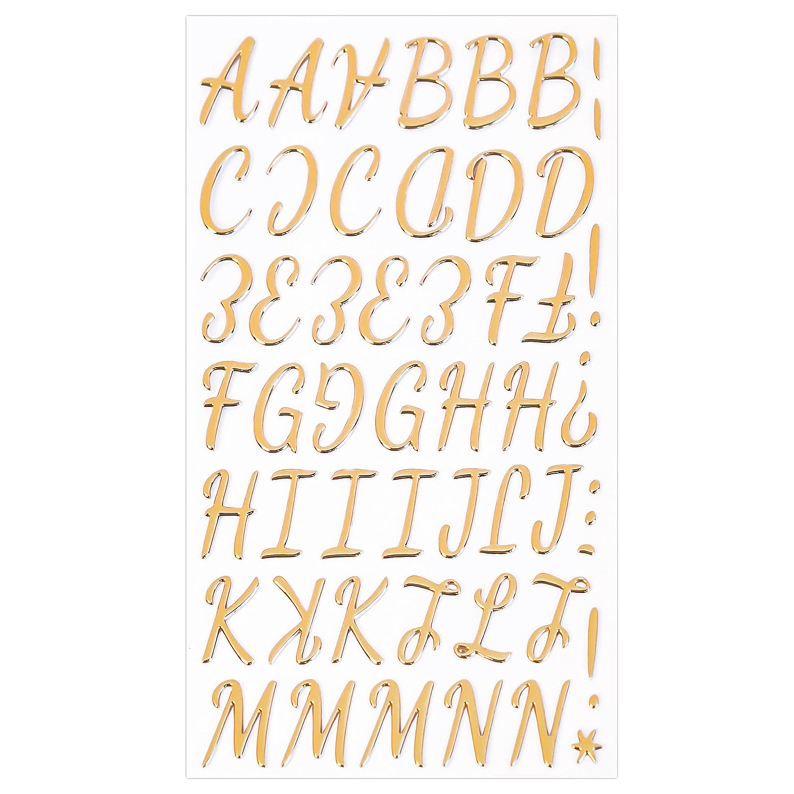 Gold Puffy Letter Stickers, English Alphabet Stickers, DIY Journal ...