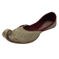 thumbnail image 1 of Gold Punjabi jutti women Mojari shoes Ethnic sandals Indian Wedding Loafers Shoes US 6/ EURO 36, 1 of 5