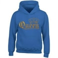 thumbnail image 1 of Gold Queen Crown Printed Women's Royal Blue Hoodie Sweatshirt X-Large, 1 of 2