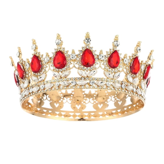 Royal - Gold Rhinestone Wedding Headpiece for Bride, Prom, Quinceañera & Parties, Elegant Princess Hair Accessories