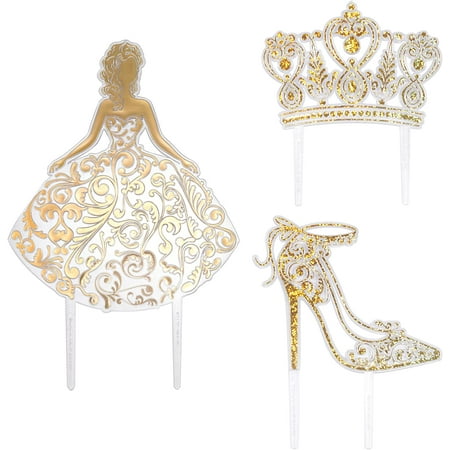 Gold Quinceañera Cake Decoration Kit